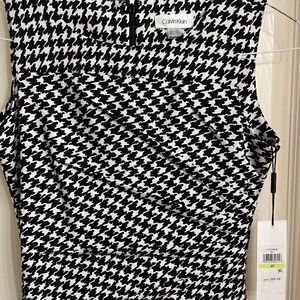 Calvin Klein houndstooth print dress petite size 4